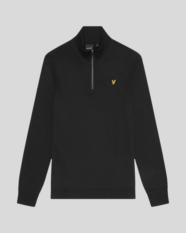 Lyle & Scott Cotton Loopback 1/4 Zip Sweatshirt Jet Black