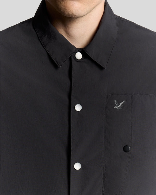 Lyle & Scott Crinkle Nylon Pocket Overshirt Black Ice
