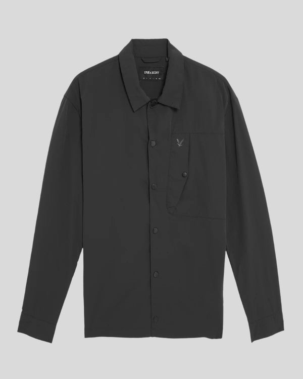 Lyle & Scott Crinkle Nylon Pocket Overshirt Black Ice