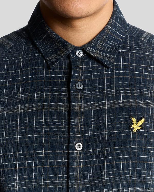 Lyle & Scott Flannel Check Shirt Dark Navy/ Tree Green