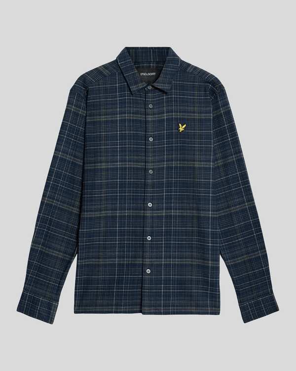 Lyle & Scott Flannel Check Shirt Dark Navy/ Tree Green
