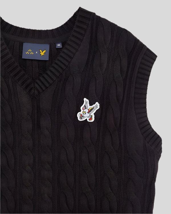 lyle & scott Friends of a Feather Cable Golf Knit Vest Phantom