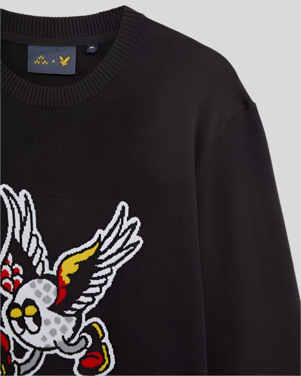lyle & scott Friends of a Feather Graphic Golf Jumper Phantom