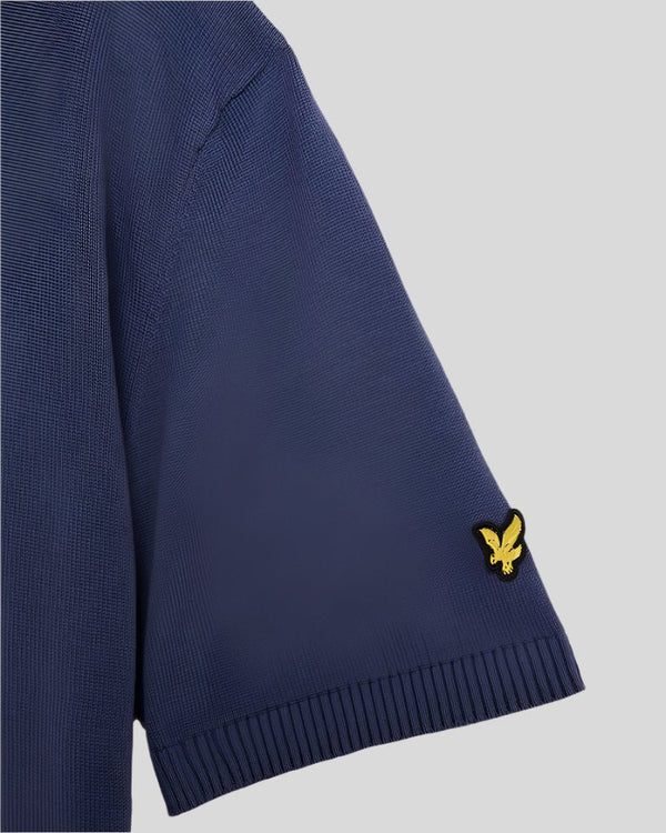 Lyle & Scott Friends Of A Feather Zipped Golf Polo Shirt Crown Blue