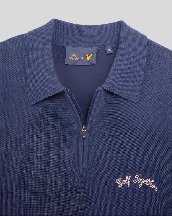 lyle & scott Friends of a Feather Zipped Golf Polo Shirt Crown Blue