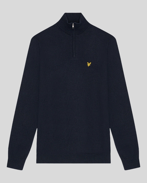 Lyle & Scott Golf 1/4 Zip Wool Blend Jumper Dark Navy