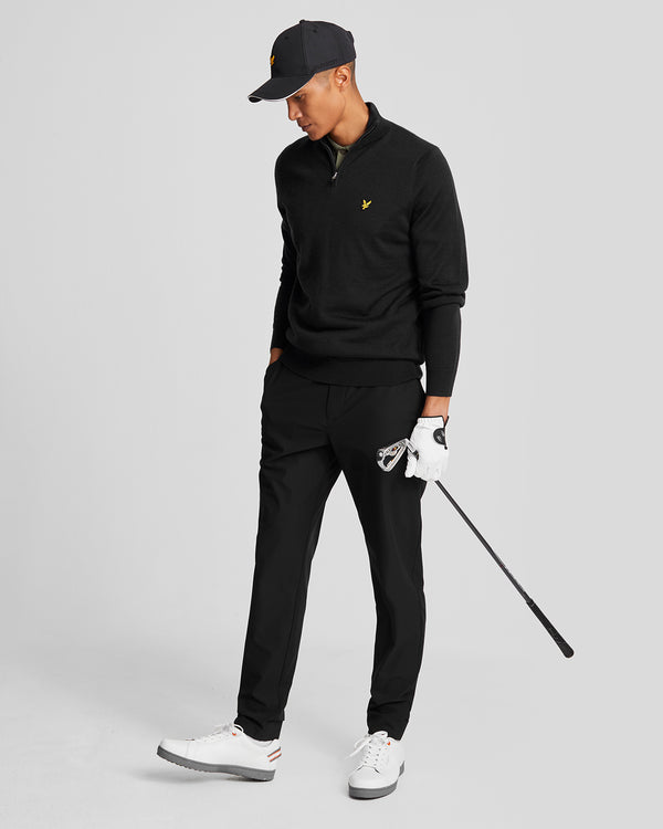 lyle & scott Golf 1/4 Zip Wool Blend Jumper Jet Black