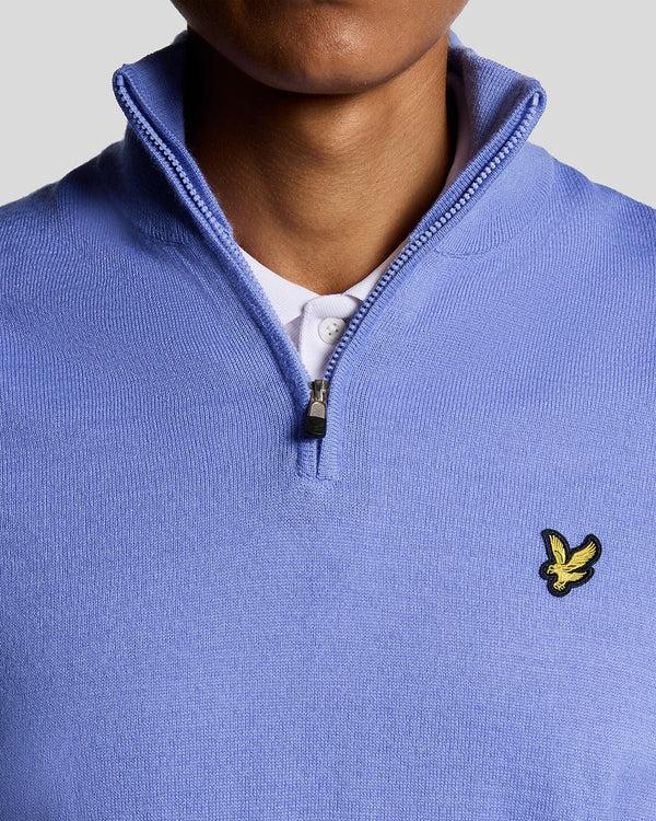 Lyle & Scott Golf 1/4 Zip Wool Blend Jumper Moonlight