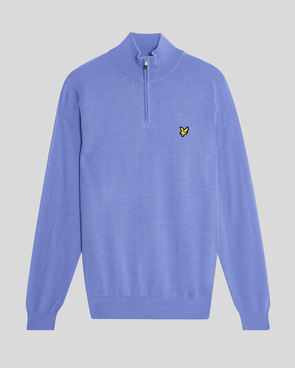 Lyle & Scott Golf 1/4 Zip Wool Blend Jumper Moonlight
