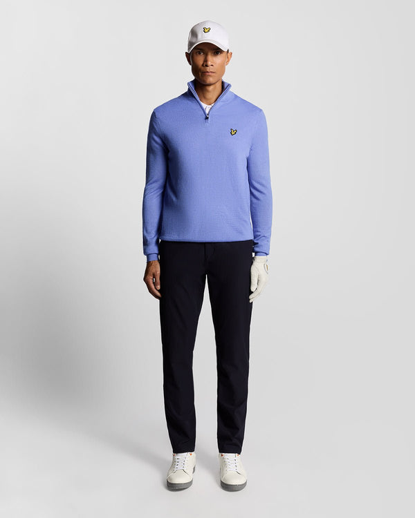 lyle & scott Golf 1/4 Zip Wool Blend Jumper Moonlight