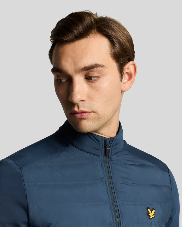 Lyle & Scott Golf Hybrid Quilted Zip Jacket Ryder Blue