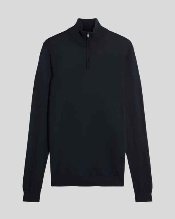 Lyle & Scott Golf Inspired Embroidered 1/4 Zip Merino Knit Jumper Dark Navy
