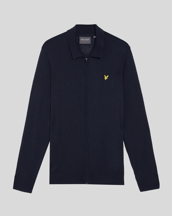 Lyle & Scott Golf Lightweight Collared Cardigan Dark Navy