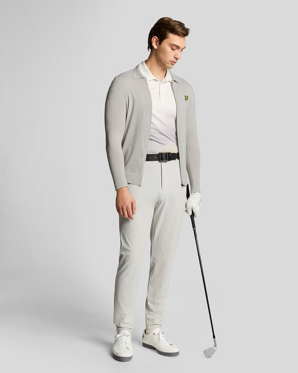 lyle & scott Golf Lightweight Collared Cardigan Pebble