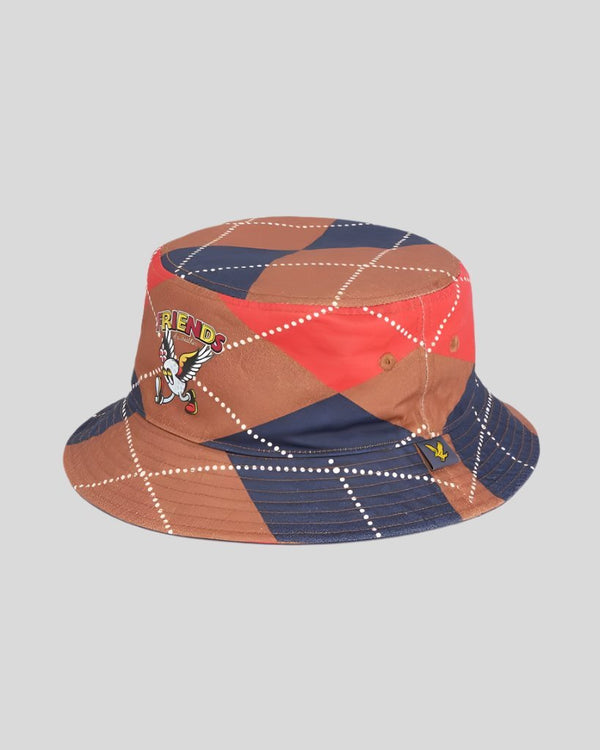 lyle & scott Golf Reversible Argyle Bucket Hat Birds Of Condor Argyle