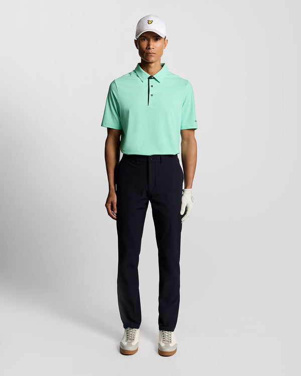 lyle & scott Golf Shank Button Polo Shirt Tinted Aqua/ Dark Navy
