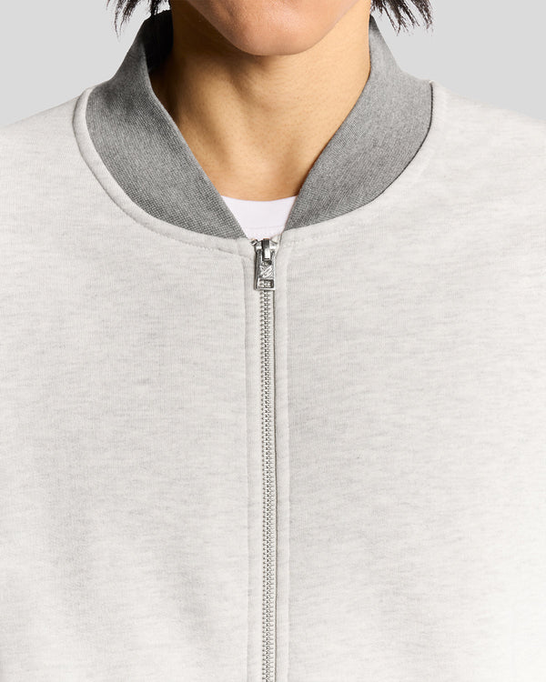 Lyle & Scott Half Raglan Sleeve Jersey Bomber Light Grey Marl