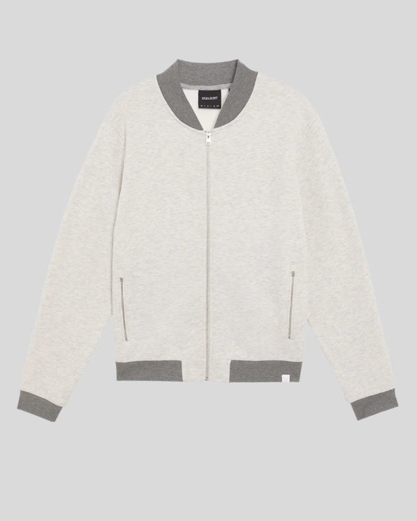 Lyle & Scott Half Raglan Sleeve Jersey Bomber Light Grey Marl