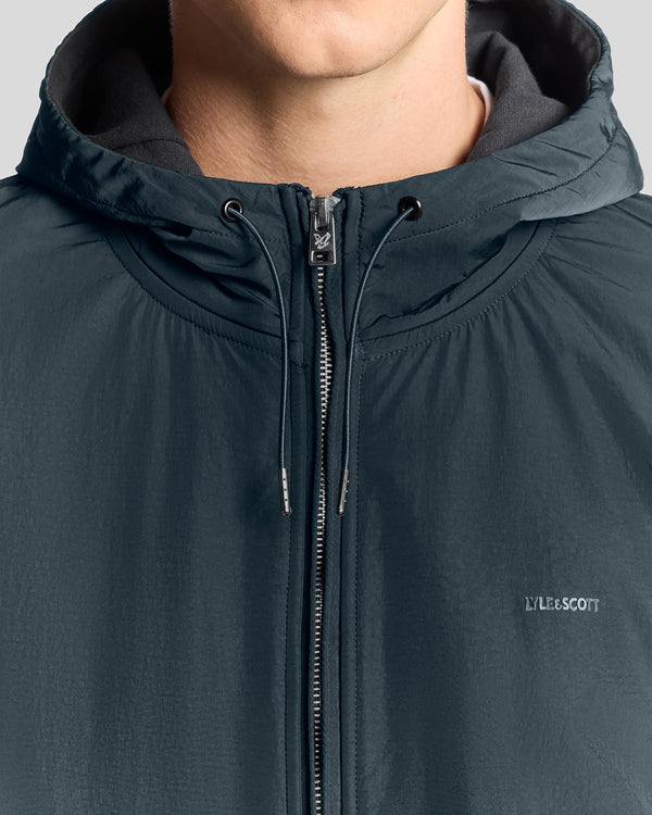 Lyle & Scott Half Raglan Sleeve Panneled Hoodie Dark Navy