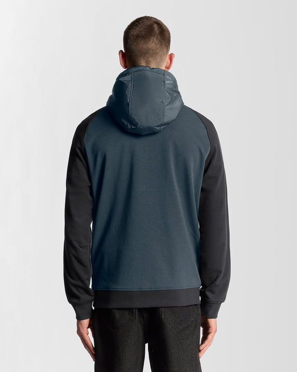 Lyle & Scott Half Raglan Sleeve Panneled Hoodie Dark Navy