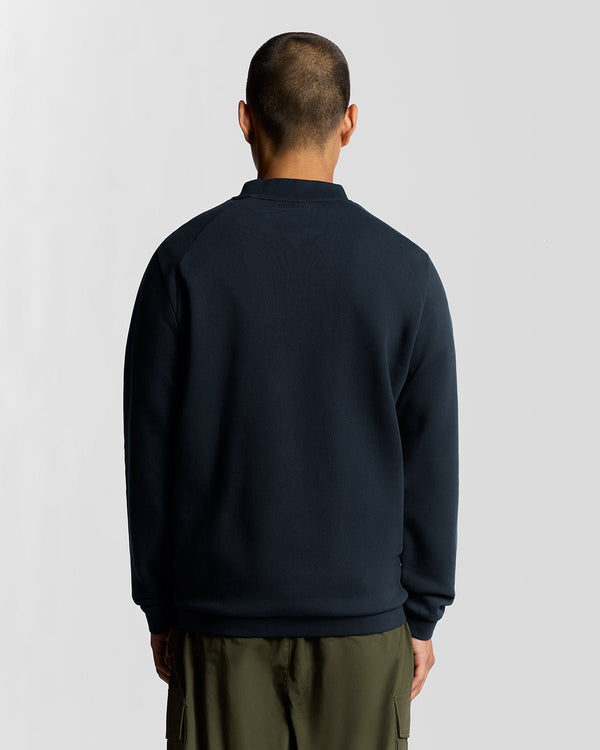 Lyle & Scott Half Raglan Sleeve Panneled Sweatshirt Dark Navy