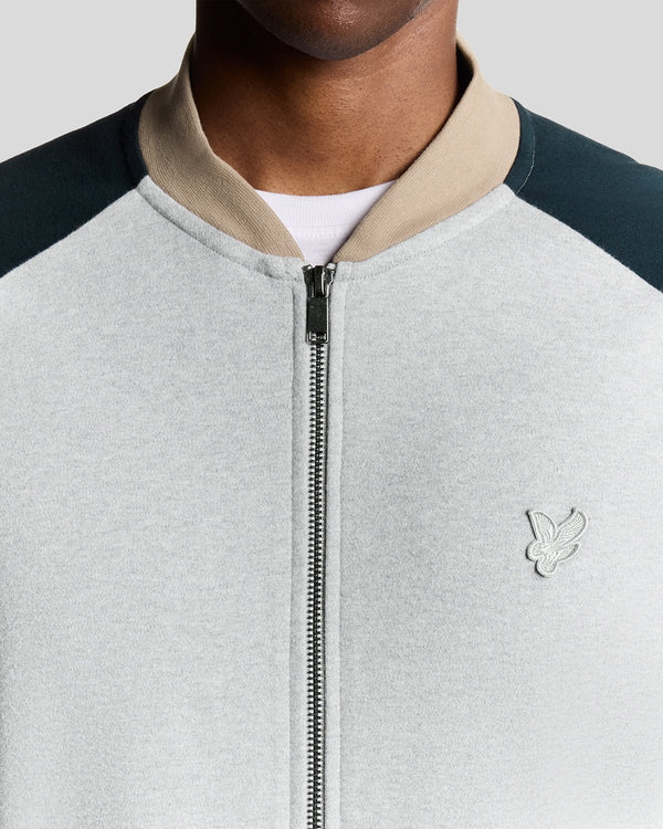 Lyle & Scott Heavyweight Contrast Raglan Bomber Carbon