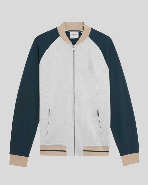Lyle & Scott Heavyweight Contrast Raglan Bomber Carbon