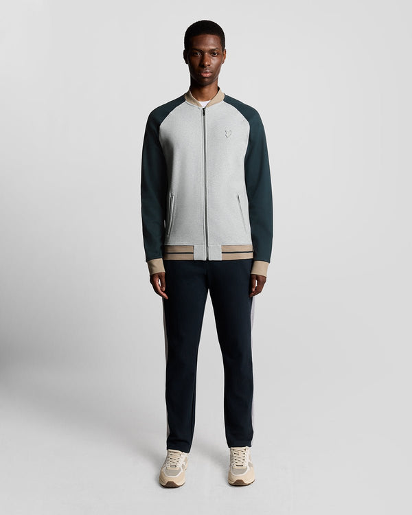 lyle & scott Heavyweight Contrast Raglan Bomber Carbon