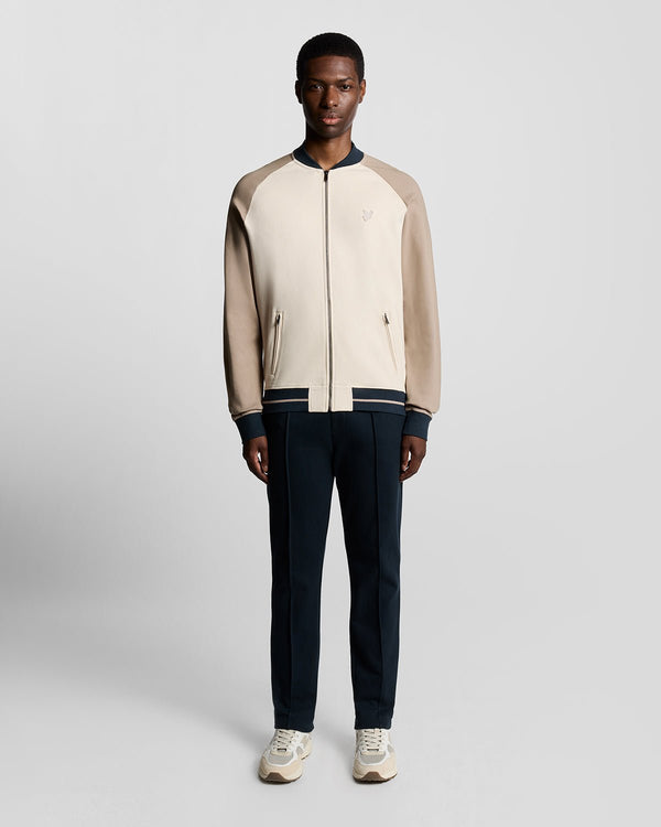 lyle & scott Heavyweight Contrast Raglan Bomber Cobblestone