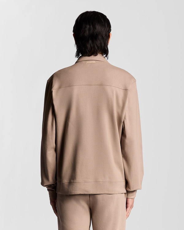 Lyle & Scott Heavyweight Jersey Overshirt Cobblestone