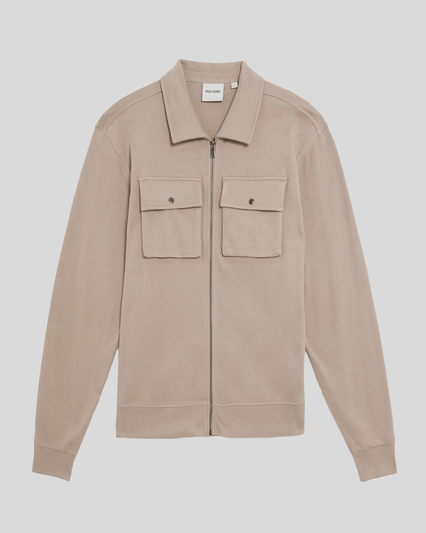 Lyle & Scott Heavyweight Jersey Overshirt Cobblestone