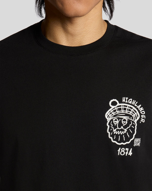 Lyle & Scott Highlander Graphic Cotton T-Shirt Jet Black