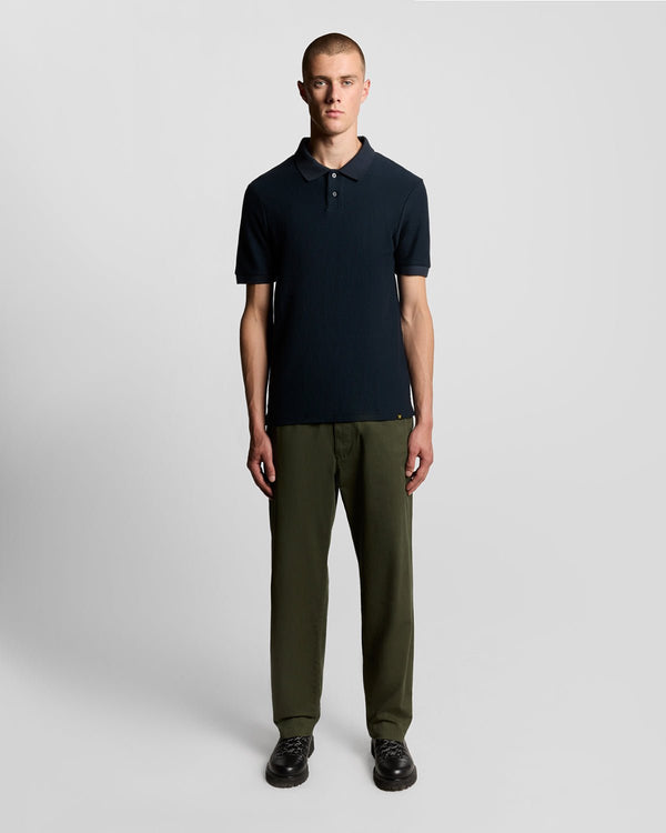 lyle & scott Jacquard Dobby Knit Polo Shirt Dark Navy