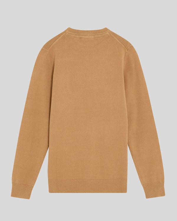 lyle & scott L&S Monogram Crew Neck Jumper Tigers Eye