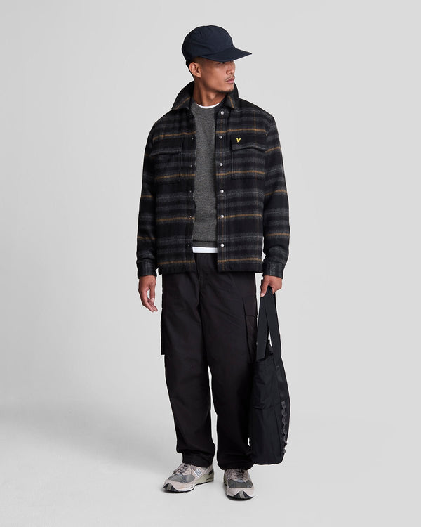 lyle & scott Lambswool Blend Crew Neck Jumper Charcoal Marl