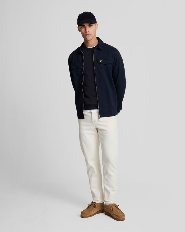 lyle & scott Lambswool Blend Crew Neck Jumper Dark Navy Marl