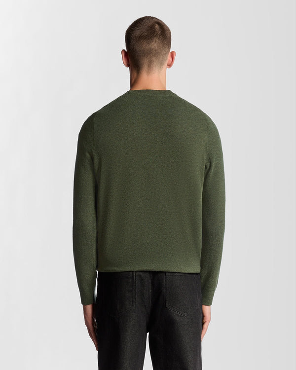 Lyle & Scott Lambswool Blend Crew Neck Jumper Deep Depths Marl