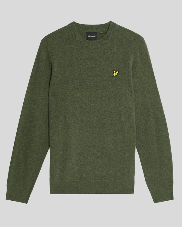 Lyle & Scott Lambswool Blend Crew Neck Jumper Deep Depths Marl