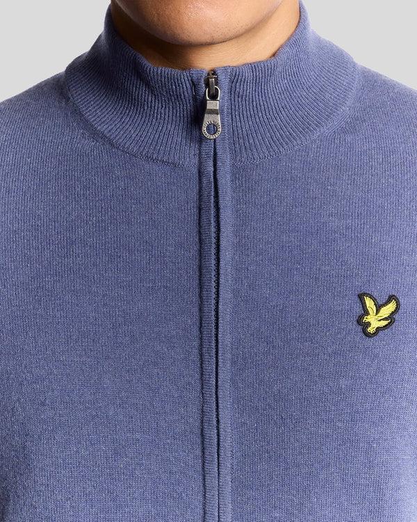 Lyle & Scott Lambswool Blend Zip Cardigan Graystone Marl