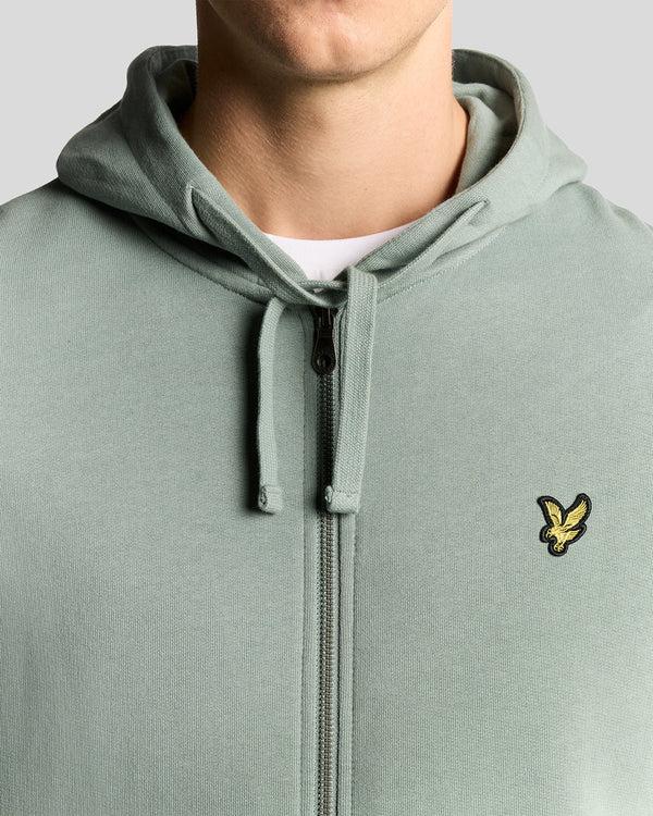 Lyle & Scott Loopback Cotton Full Zip Hoodie Cold Mint