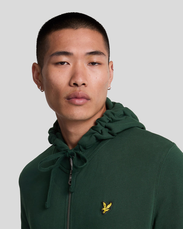 Lyle & Scott Loopback Cotton Full Zip Hoodie Dark Green