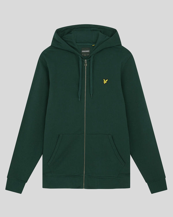 Lyle & Scott Loopback Cotton Full Zip Hoodie Dark Green