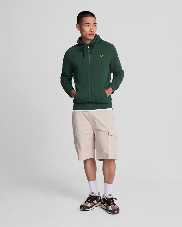 lyle & scott Loopback Cotton Full Zip Hoodie Dark Green