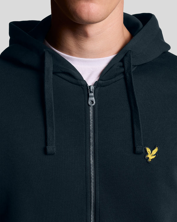 Lyle & Scott Loopback Cotton Full Zip Hoodie Dark Navy
