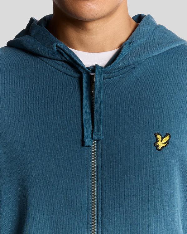 Lyle & Scott Loopback Cotton Full Zip Hoodie Deep Water