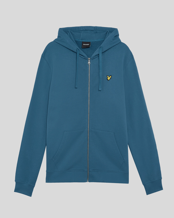 Lyle & Scott Loopback Cotton Full Zip Hoodie Deep Water