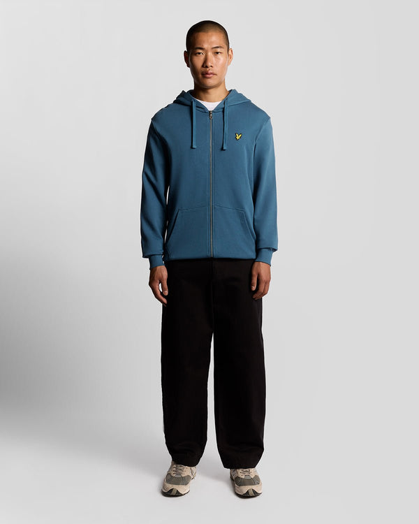 lyle & scott Loopback Cotton Full Zip Hoodie Deep Water