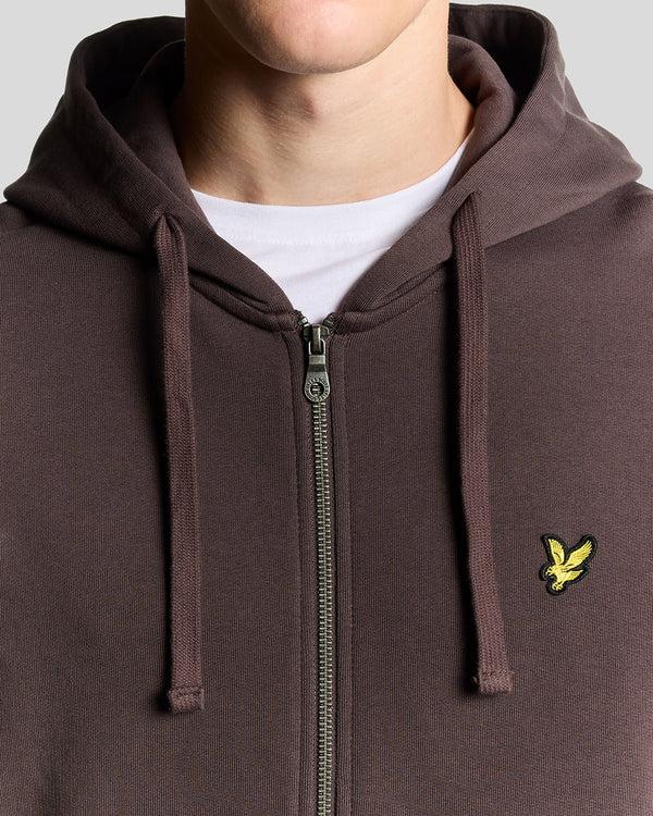 Lyle & Scott Loopback Cotton Full Zip Hoodie Espresso