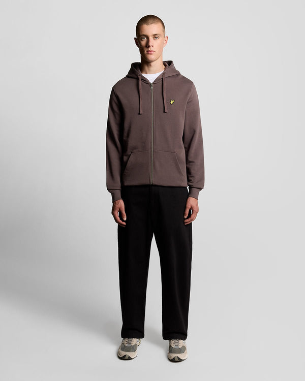 lyle & scott Loopback Cotton Full Zip Hoodie Espresso