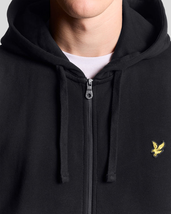 Lyle & Scott Loopback Cotton Full Zip Hoodie Jet Black